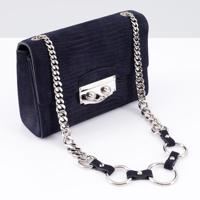 YSL Rive Gauche Navy LE SIXIEME Suede Shoulder Bag - Sold for $2,048 on 10-11-2026 (Lot 636).jpg